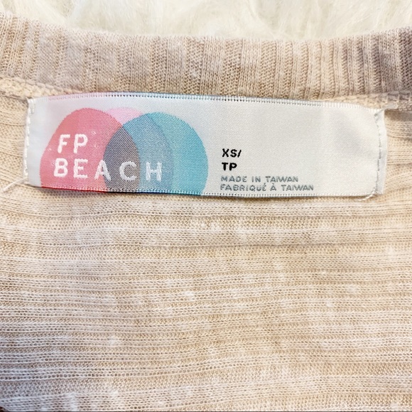Free People Beach Tan Hi Low Ribbed Cardigan XS - Picture 5 of 7